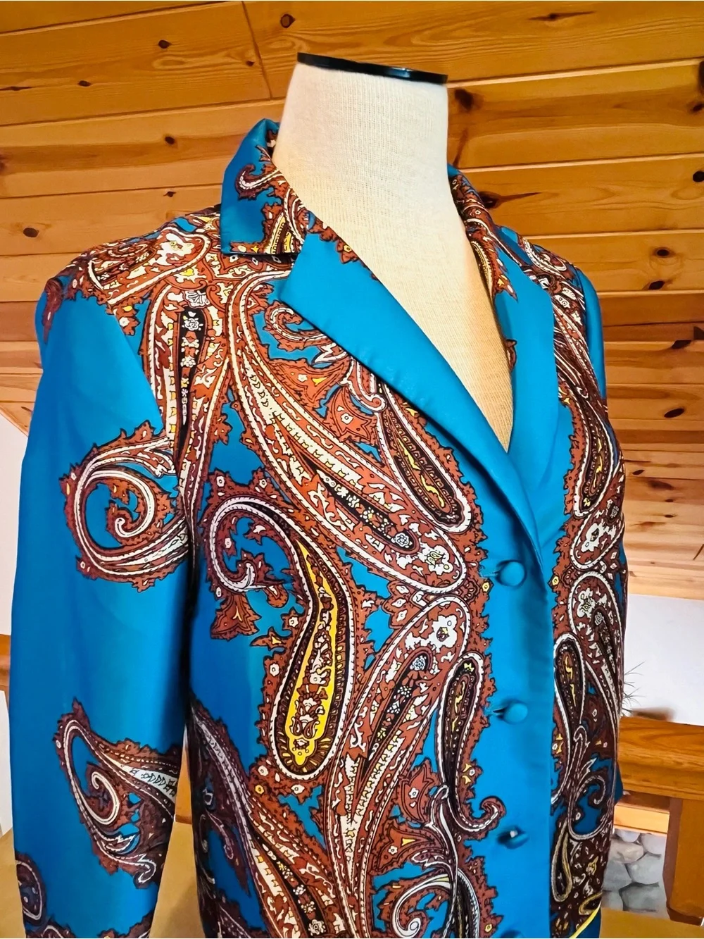 J. Crew Women's Bright Blue Paisley Print Button Down Blouse Size XXS